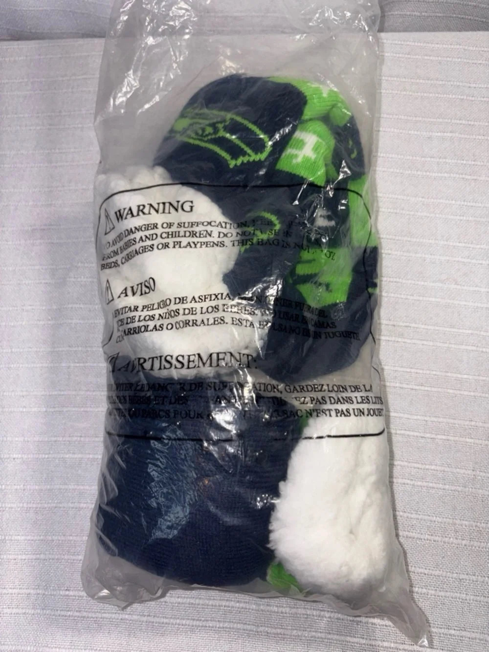 NWT  NFL Seattle Seahawks Slipper Socks 2 Pack Blue Green One Size